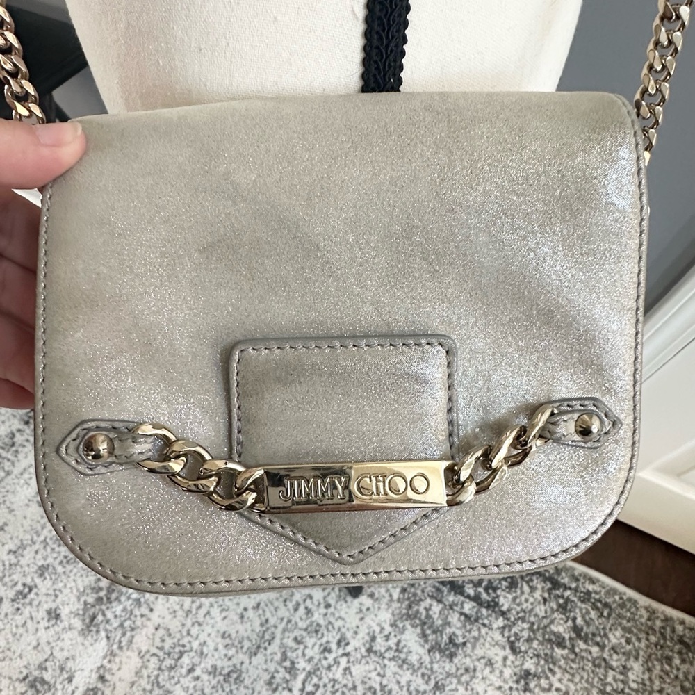 💙 Jimmy Choo Shadow Suede Crossbody Bag - Authentic